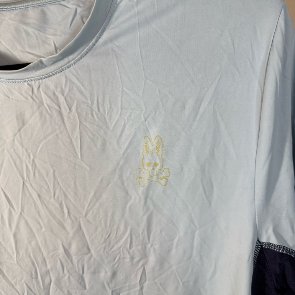 Psycho Bunny Light Blue and Navy Short Sleeve Tee - Picture 2 of 6